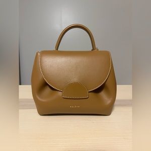 Polene Numero Un Nano (Number One Nano) in Camel smooth full-grain leather.